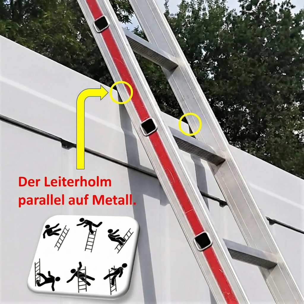 Leiterfix - Rutschgefahr auf der Leiter ohne Leiterfixierung, Sicherung